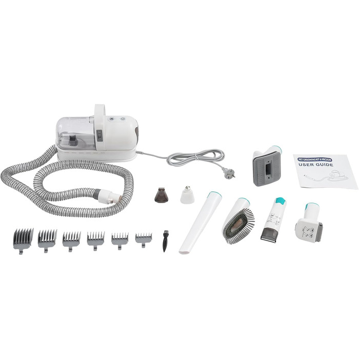 Набір для стрижки тварин 7-в-1 Fellschermaschinen-Set: стрижка, видалення шерсті собак та котів, 400W, 13000Pa, 6 насадок