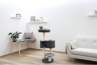 Дряпка для котів Kerbl Fridolin з фетру, сірого кольору, розмір до 55x52x106 см