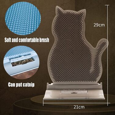 Щітка для котів 3-в-1: масажер, скребок для видалення шерсті та масажна настінна панель. Підходить для короткошерстих та довгошерстих котів.