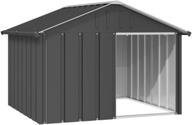 Будка для собак vidaXL антрацитова 116,5x103x81,5 см, оцинкована сталь