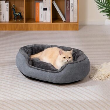 Крісло-гніздочко для котів та собак, м'яке ліжко для тварин, 55x50x15 см, темно-сірий