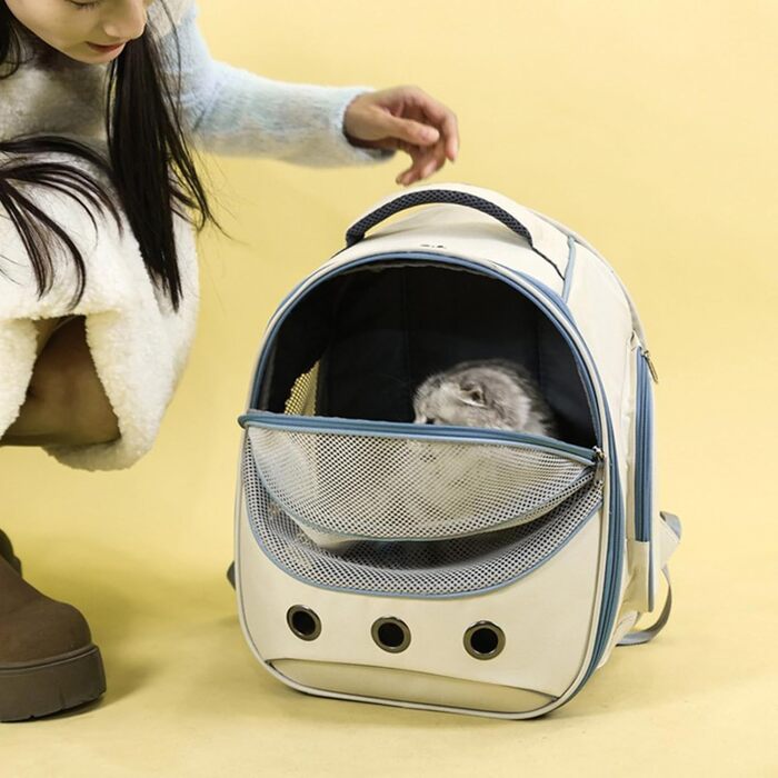 Сумка-переноска для собак | 33 x 25 x 41 см | Безпечна, практична, дихаюча переноска для собак | Ідеально для подорожей, прогулянок, транспортування в авто та громадському транспорті (Синій)