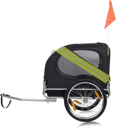 Причіп для велосипеда Zoomundo для собак, червоно-чорний, з металевим каркасом (зелений)