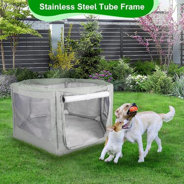 Клітка-вольєр для собак та котів Makerfire 94x81.3 см, вольєр для цуценят з воротами, стабільний та безпечний, для дому та вулиці