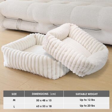 Килимок для котів XIAPIA з м'якою тканиною, 50x48x15 см. Ортопедичний лежак для котів та маленьких собак, білий.