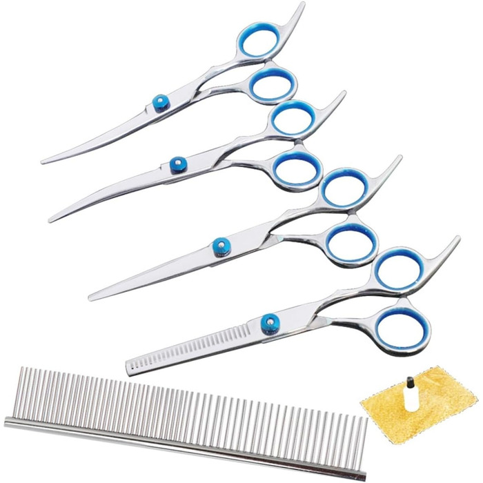 Набір професійних ножиць для грумінгу домашніх тварин 6 дюймів, нержавіюча сталь, для собак та котів
