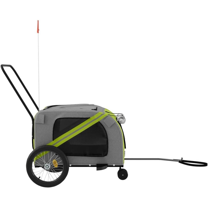 Причіп для велосипеда для собак та котів, зелений та сірий, Oxford-Gewebe та метал
