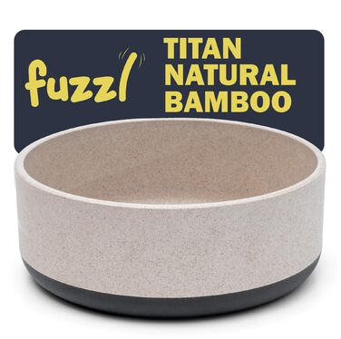 Миска для собак Fuzzl Titan з бамбука та гуми, 22 см, сіра, 2.5 л - антибактеріальна, нековзка, екологічна