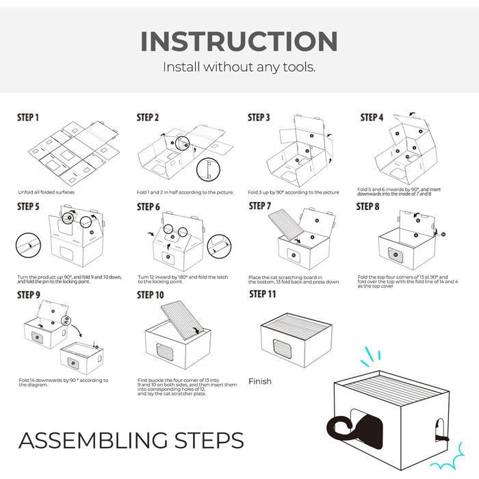 Котячий будиночок-крісло з картонної хвилястої поверхні ALL FOR PAWS Happy Go Lucky - великий, знімний, для дому