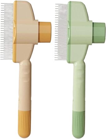 Щітка для котів та собак, видалення шерсті, з кнопкою очищення, для довгої та короткої шерсті, сіра. Інструменти для догляду за тваринами