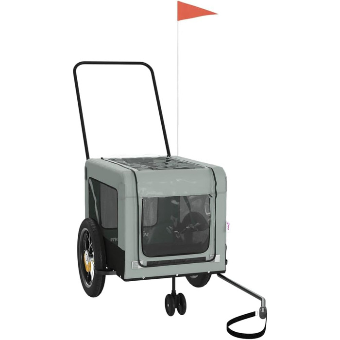 Причіп для велосипеда ZEYUAN для собак сірий та чорний, з оксфордської тканини та металу, вантажний, ручний, 93930