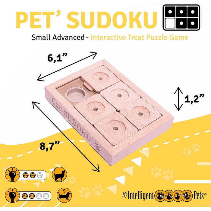Інтерактивна іграшка-головоломка для собак і котів Sudoku Small Advanced, інтелектуальна іграшка для розвитку, ігровий тренажер для домашніх тварин