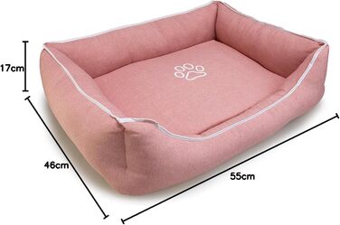 Квадратне ліжко для собак Arquivet з принтом лапи та паспалюванням, 55 x 46 x 17 см - аксесуари для собак