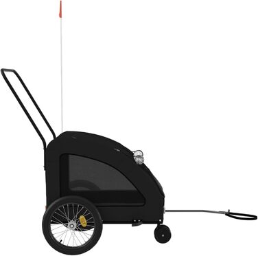 Причіп для собак Robuster Oxford, чорний, сталь, PVC, вантажопідйомність 45 кг, 68 x 137 x 72 см