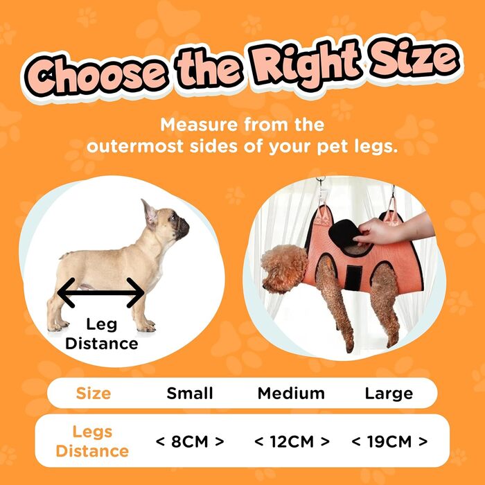 Гамак для грумінгу собак - рушник для догляду за шерстю, оранжевий, розмір L