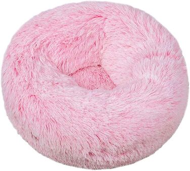 Кругла лежанка для собак Chickwin, м'яка, плюшева, з антиковзною основою, для собак та котів, діаметр 60 см, колір градієнтний порошок