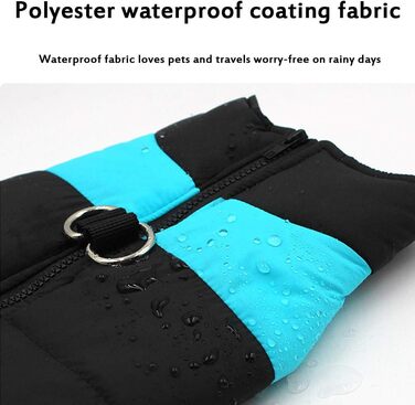 Водонепроникний зимовий пуховик для собак, теплий халат для маленьких та середніх собак, синій, розмір M