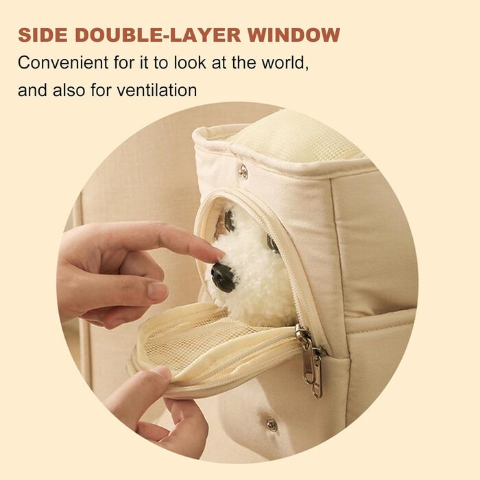 Сумка-переноска для собак маленьких порід до 4 кг, бавовняна, з подушкою, великі кишені