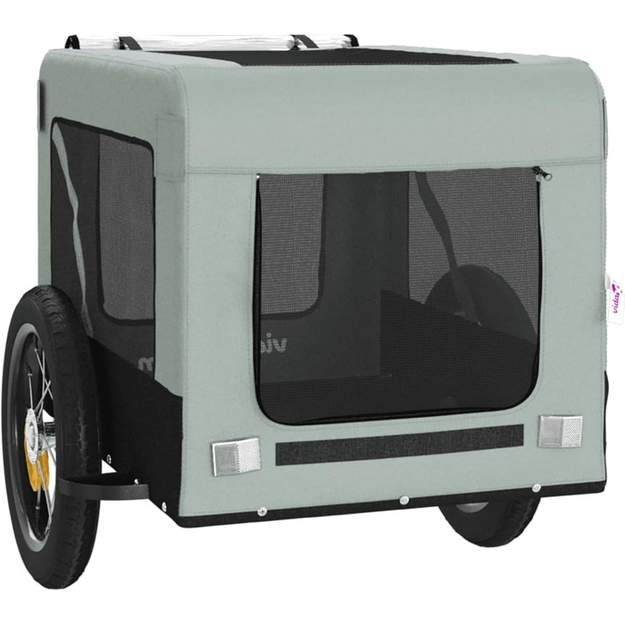 Причіп для собак Robuster Oxford, сталевий, PVC, 30 кг, сіро-чорний, 54,5x120x53 см, Model93909