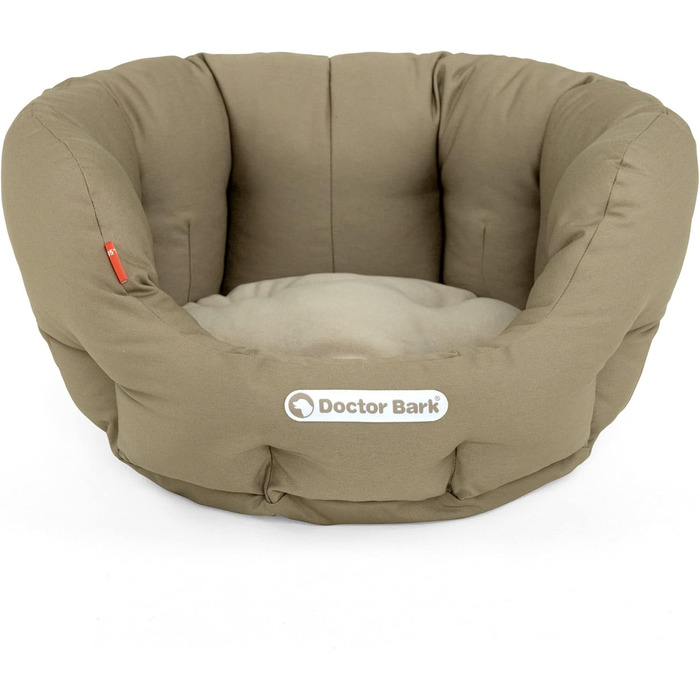 Кругле ліжко для собак Doctor Bark з ортопедичною подушкою, 40x35 см, золото-коричневе (S)