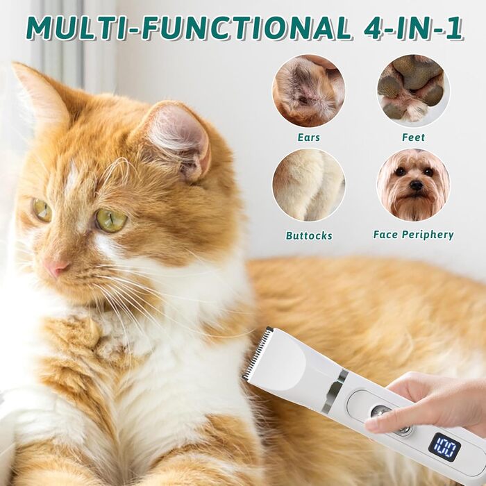 Триммер для собак Leise: догляд за кігтями та шерстю. LED-підсвітка, для собак та котів.