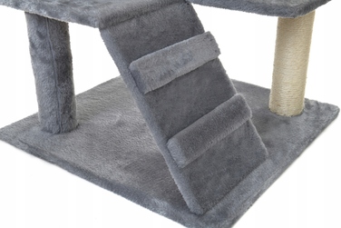 Високий котячий комплекс-драпак Funfit, сірий, 101-160 см, 7 рівнів, сизаль
