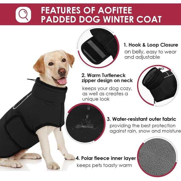 Теплий зимовий одяг для собак AOFITEE: водонепроникний флісовий одяг з інтегрованим шлейкою для маленьких собак (йоркширський тер'єр, вест хайленд вайт тер'єр)