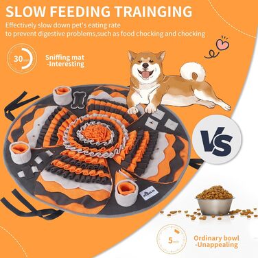 Килимок для собак IEUUMLER, тренувальний, неслизький, для пошуку їжі, зменшує стрес, сірий та помаранчевий, FC017