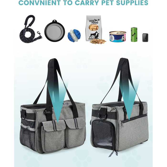 Транспортна переноска для котів та собак Happy Hachi, складана, з регульованим плечовим ременем, з м'якою оббивкою, для авіаперельотів, туристична переноска