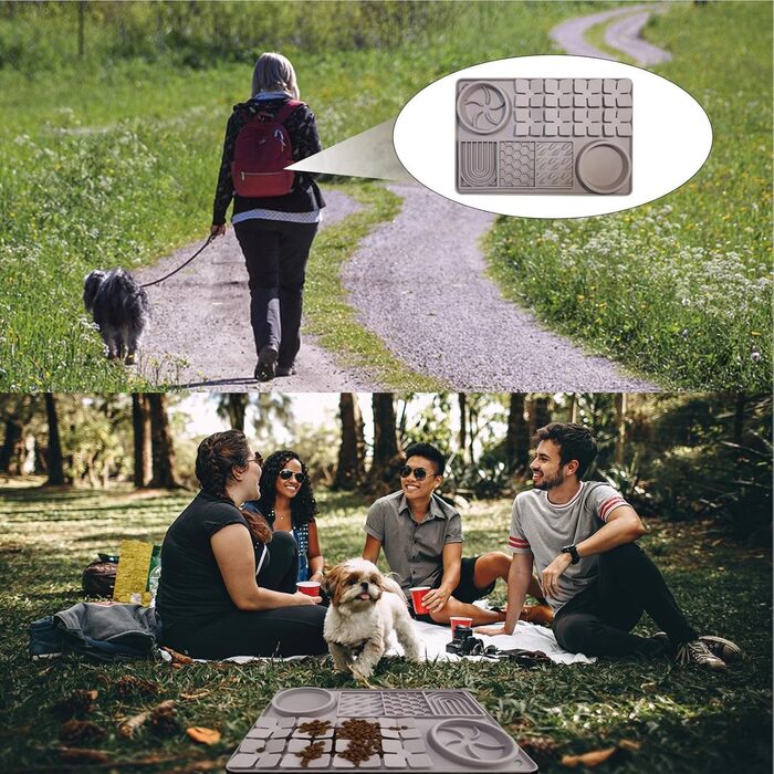 Килимок для повільного годування собак, антистрес, для грумінгу, сірий