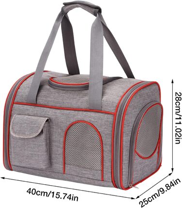 Транспортна сумка для кота Moxeupon | Переноска для кошенят | Сумка-переноска для тварин з м'якими стінками, схвалена авіаперевізниками (червона)