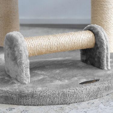 HAPPYPET Дряпка для котів 181 см, стійке котяче дерево, товсті стовпи 11 см, будиночок і ігровий тунель, великі лежанки, канат, сірий