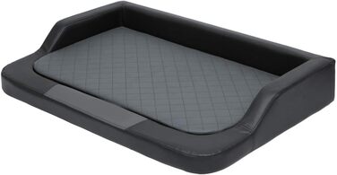 Ортопедичний лежак для собак MEDICO Lux ÖKOLEINEN - 75x50x15 см, чорний з сірим. Лежак для собак різних порід, водонепроникний, ергономічний.