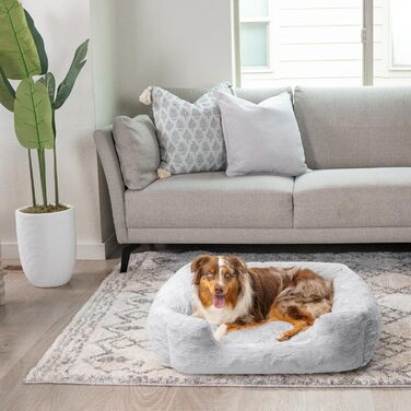 Лежак для собак Best Friends by Sheri Soothe & Snooze Lounge Lux, прямокутний, memory-foam, сірий, 91×69 см, знімний чохол, для великих порід