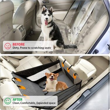 Надійний автокрісло для собак: водонепроникне, антиковзаюче, з 3 ременями, для середніх та великих собак