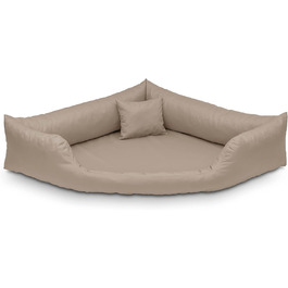Ортопедичне собаче ліжко Juelle Dakota з ортопедичним матрацом, знімний чохол, прання в машині, M-XXL (120x90 см, Бежевий)