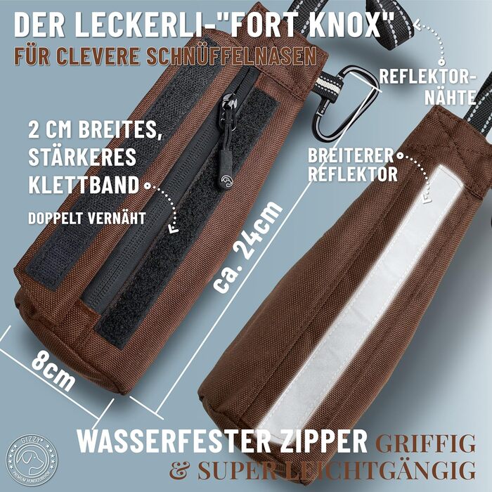 GIZZY® Оригінальний Futterdummy для собак: міцний мішечок для їжі для всіх порід | Тренування з ласощами | Аксесуари для собак (Коричневий)