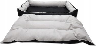 Ліжко для собак великих порід Odolplusz, корзина, диван для тварин, 150x105 см (чорний + графітовий сірий)