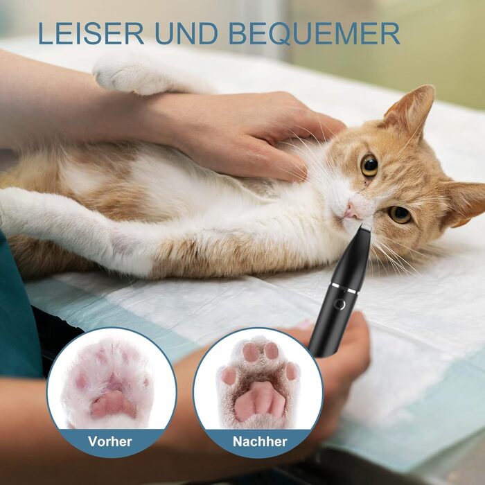 Триммер для обрізки кігтів собак з керамічним лезом - IPX7, USB, безпечний, тихий, чорний