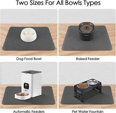 Килимок для годування собак та котів ThinkPet 60x40 см, силіконовий, неслизький, водонепроникний, сірий