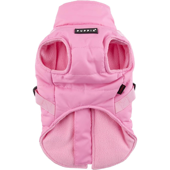 Водонепроникний теплий дощовик для собак Пуппія, рожевий, L - з підкладкою з флісу, для малих та середніх собак
