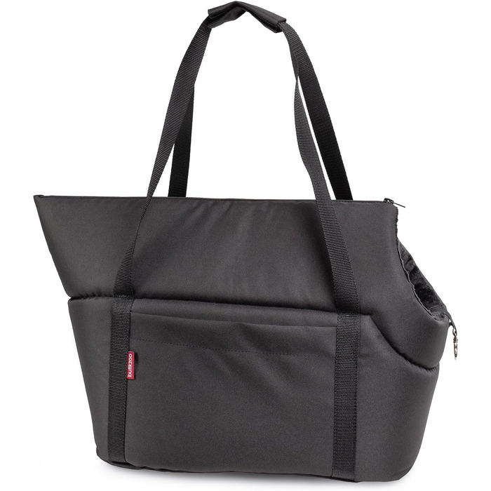 Сумка-переноска для собак Boutique Zoo - Чорний/Мінки, L (до 12 кг), 42x29x33 см