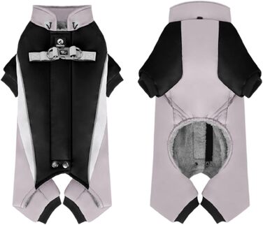 Зимовий теплий одяг для тварин: регульований комбінезон з світловідбиваючими смугами та кільцем для оптимальної безпеки (27 см, C)