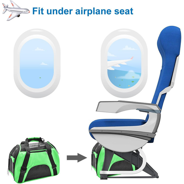 Транспортна сумка для тварин (кіт, собака, кролик, хом'як) - зелена, 47x27x28 см, до 5 кг