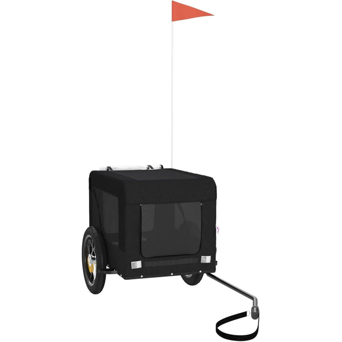 Причіп для велосипеда, переноска для собак, чорний, Oxford-тканина та метал, 93912