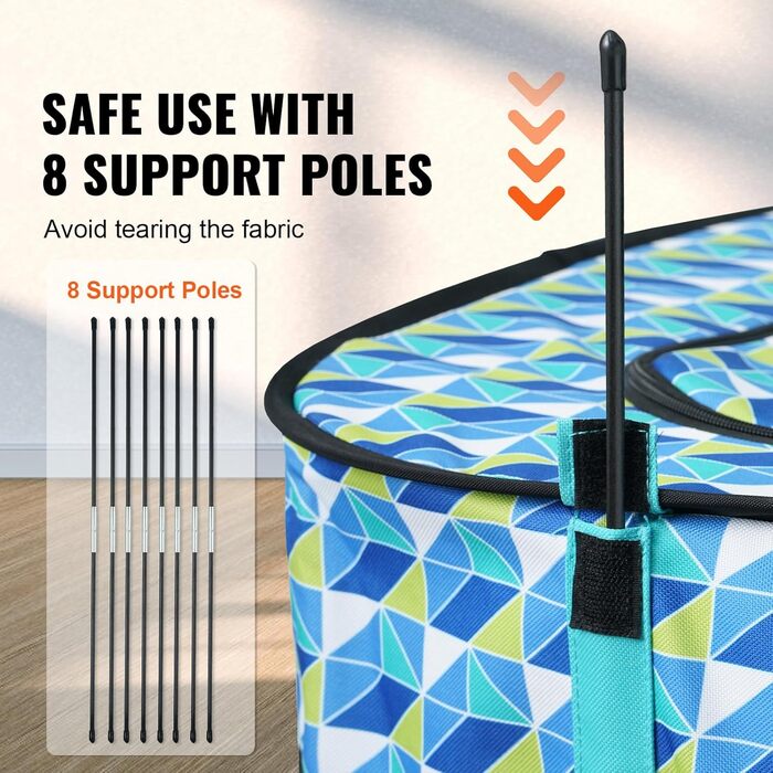 Клітка для цуценят VEVOR, розкладний вольєр для собак, 812 x 609 x 558 мм, з мискою, 600D Oxford, для малих та середніх тварин