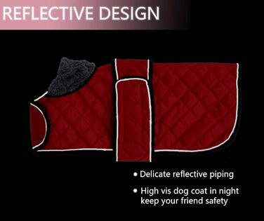 Зимовий теплий пуховик для такс, тепла куртка для собак, пуховик для вулиці з регульованим поясом та отвором для поводок, для середніх та маленьких такс - червоний, розмір S