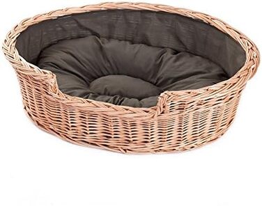 Корзина для собак та котів з плетеної лози, розмір Medium, натуральний колір