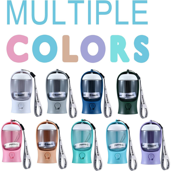 Водяна пляшка для собак Cibaabo з контейнером для корму та тримачем для відходів, 590 мл, портативний диспенсер для домашніх тварин, з витокозахисним замком, фільтром з активованого вугілля для пиття, годування, подорожей, прогулянок та походів