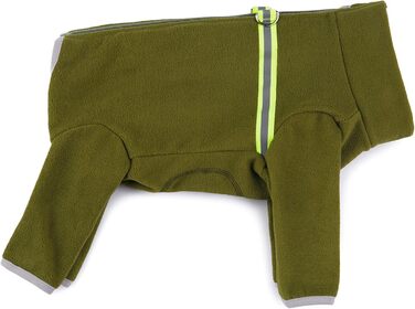 Зимовий одяг для маленьких собак: теплий зимовий пуховик, м'який фліс з світловідбиваючим блискавкою, комбінезон для цуценят, піжама для домашніх тварин, костюм, одяг (оливковий, розмір M)